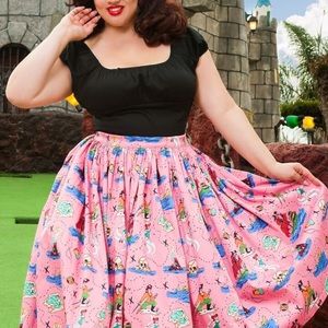 Pinup Couture Mary Blair NEVERLAND Disney inspired Jenny skirt SUPER RARE 3X
